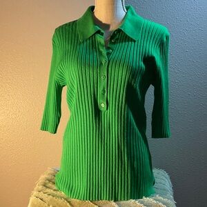 a new day Green Ribbed Button Down Shirt